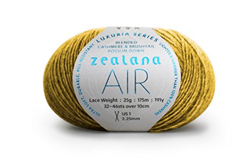 Zealana AIR Lace Bright Gold Garn, Wolle, gelb, 10 x 13 x 5 cm, 175 von Zealana