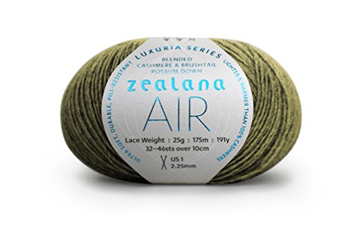 Zealana AIR Lace Olive Garn, Wolle, grün, 10 x 13 x 5 cm, 175 von Zealana