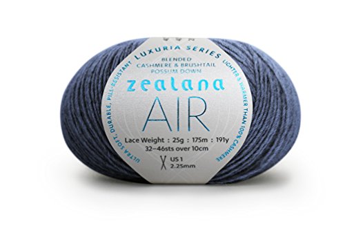 Zealana AIR Lace Slate Garn, Wolle, blau, 10 x 13 x 5 cm, 175 von Zealana