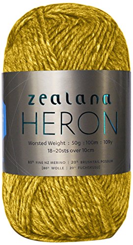 Zealana Heron Worsted Weight Honey Garn, Wolle, gelb, 15 x 13 x 8 cm, 100 von Zealana