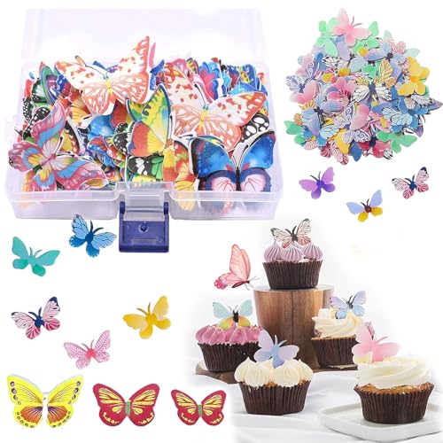 320 Stück Essbare Schmetterlings Kuchen-Deckel, Reispapier Cake Deko, Esspapier Blumen, Oblatenpapier-Schmetterlings-Kuchen-Dekorationen für Geburtstagsfeier Hochzeit Machen 320 Stück Essbare Schmetterlings Kuchen-Deckel, Reispapier Cake Deko, Esspapier Blumen, Oblatenpapier-Schmetterlings-Kuchen-Dekorationen für Geburtstagsfeier Hochzeit Machen von Zeaying