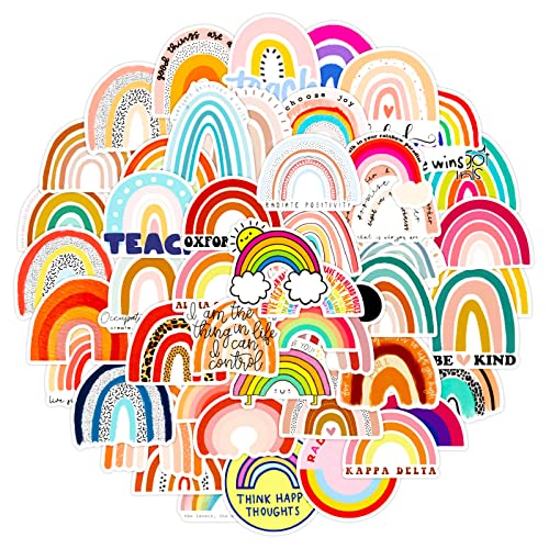 AWYY 50 Stück Regenbogenbrücke Sticker, Kleiner Frischer Regenbogenaufkleber, Wasserdichter Regenbogen-aufkleber Für Notebook für Wasserflasche, für Fahrräder, Skateboards, Koffer, Laptops von Zeaying