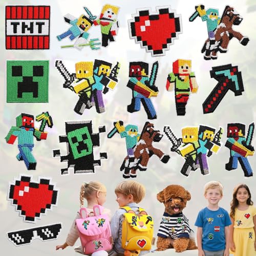 Zeaying 16 Stück Videospiel-Aufnäher zum Aufbügeln, Videospiel Spiel Flicken zum Aufbügeln, Patches zum Aufbügeln,Videospiele Embroidered Aufnäher für Kleidung, Für Jungen, Kinder, DIY-Rucksack Zeaying 16 Stück Videospiel-Aufnäher zum Aufbügeln, Videospiel Spiel Flicken zum Aufbügeln, Patches zum Aufbügeln,Videospiele Embroidered Aufnäher für Kleidung, Für Jungen, Kinder, DIY-Rucksack von Zeaying