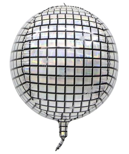 4D Silberne Discokugel Folienballon, 55 cm 4D Silberne Discokugel Folienballon, 55 cm von Zebra Balloons