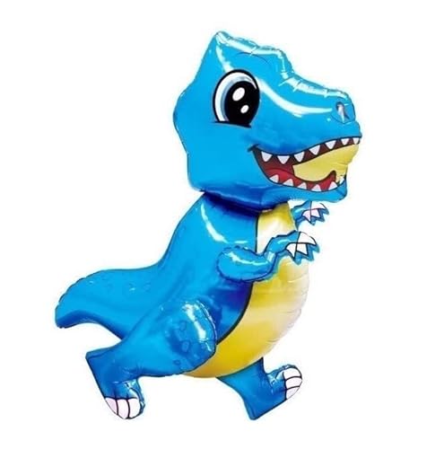 Blauer T-Rex 3D-Dinosaurier-Folienballon, 80 cm von Zebra Balloons