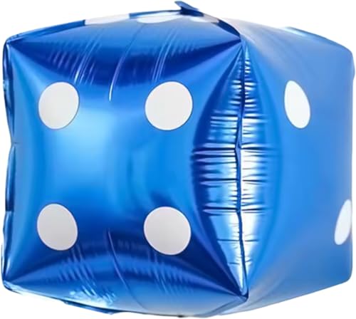 Blauer kleiner Würfel-Folienballon, 18 cm von Zebra Balloons