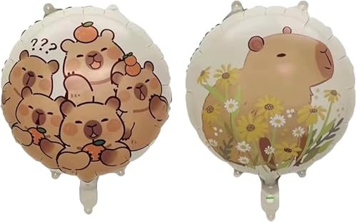 Capybara Folienballon, rund, 33 cm von Zebra Balloons