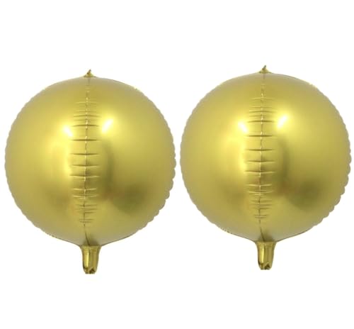 Folienballon, metallisch, Gold, 4D, 55 cm, 2 Stück von Zebra Balloons