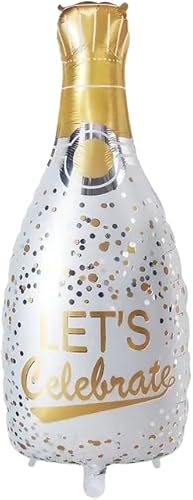 Folienballon "Celebrate", 80 cm, Weiß von Zebra Balloons