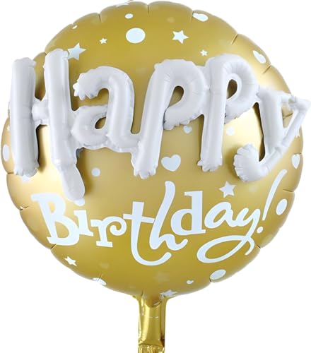 Folienballon "Happy Birthday", 45 cm, goldfarben Folienballon "Happy Birthday", 45 cm, goldfarben von Zebra Balloons