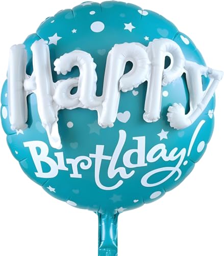 Folienballon "Happy Birthday", Blau, 45 cm, 2 Stück von Zebra Balloons