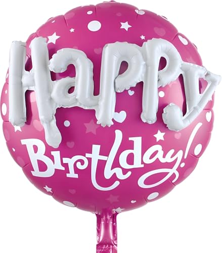 Folienballon "Happy Birthday", Rosa, 45 cm, 2 Stück von Zebra Balloons