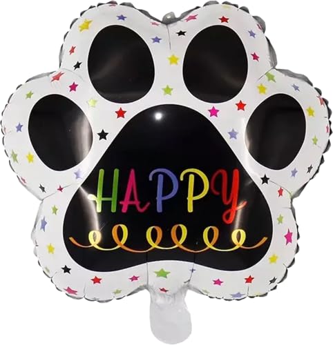 Folienballon Happy Paw Schwarz 40cm von Zebra Balloons