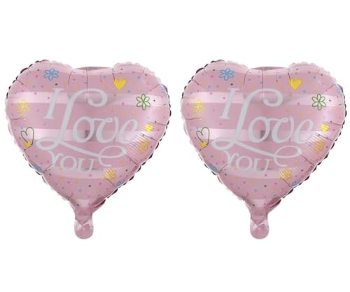 „Zebra Balloons“ Pink I Love You Herz Folienballon, 45cm (2er Pack) von "Zebra Balloons
