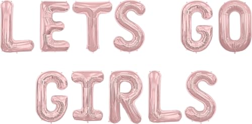 Folienballon "Lets Go Girls" in Roségold, 1 m von Zebra Balloons