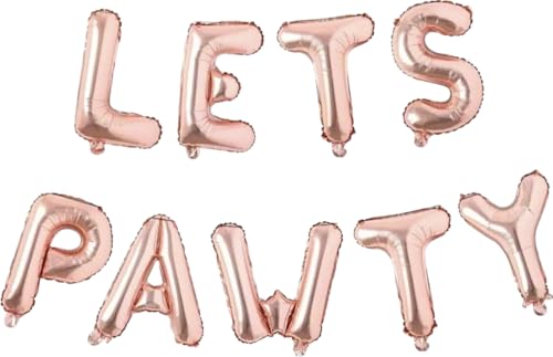 Folienballon "Lets Pawty", Roségold, 1 m von Zebra Balloons