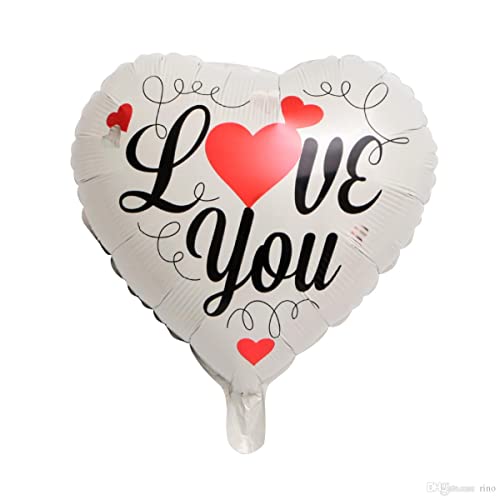 Folienballon "Love You", Herzform, 45 cm, Weiß, 2 Stück von Zebra Balloons