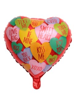 Folienballon Sweet Notes, Herzform, 45 cm, Rot, 2 Stück von Zebra Balloons