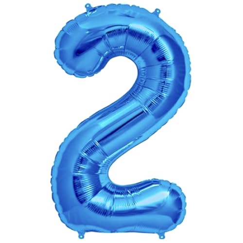 Folienballon Zahl 2, 101 cm, Blau, 2 Stück Folienballon Zahl 2, 101 cm, Blau, 2 Stück von Zebra Balloons
