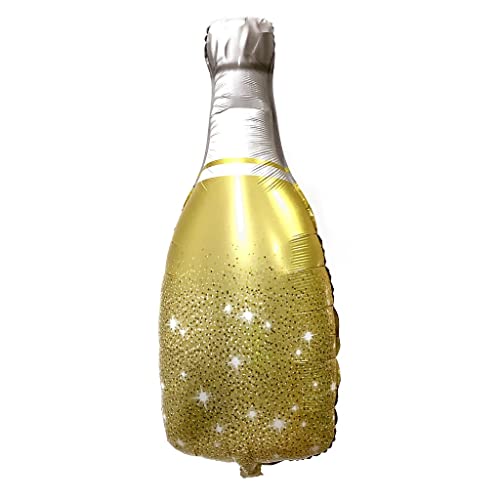 Folienballon in Goldflasche, 90 cm, 2 Stück von Zebra Balloons
