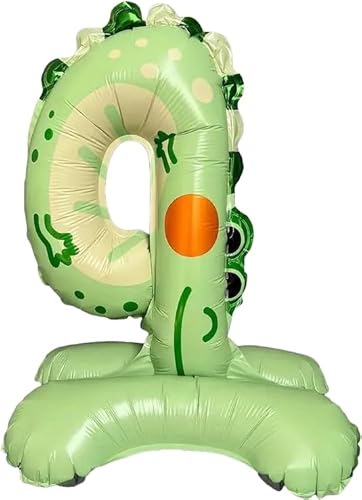 Folienballon mit Krokodil-Zahlenständer, 40 cm, 2 Stück von Zebra Balloons