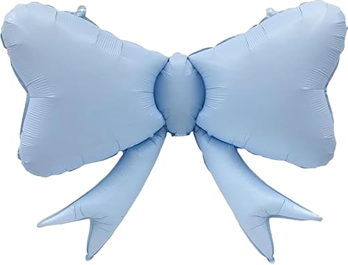 Folienballon mit blauer Pastellschleife, 70 cm Folienballon mit blauer Pastellschleife, 70 cm von Zebra Balloons