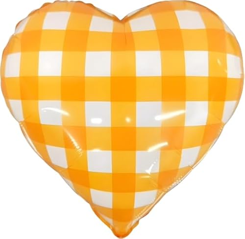 Folienballon mit orangefarbenem Schottenkaro, rund, 33 cm, 2 Stück Folienballon mit orangefarbenem Schottenkaro, rund, 33 cm, 2 Stück von Zebra Balloons