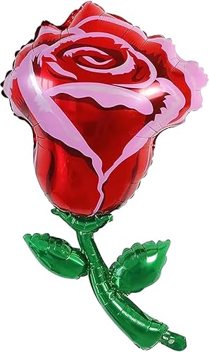 Folienballon mit rot-rosa Rose, 75 cm (2 Stück) von Zebra Balloons