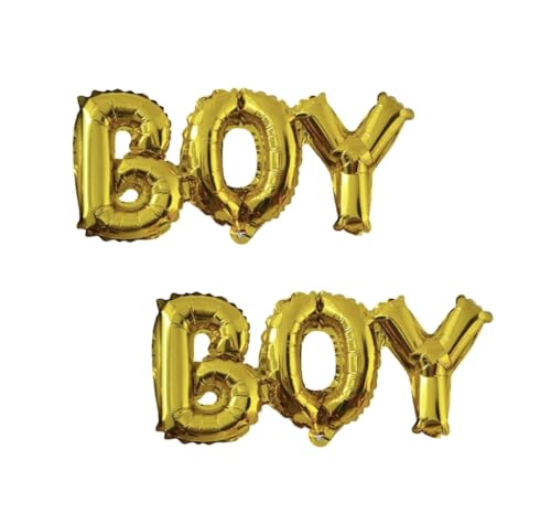 Gold Boy Folienballon, 30 cm, 2 Stück von Zebra Balloons