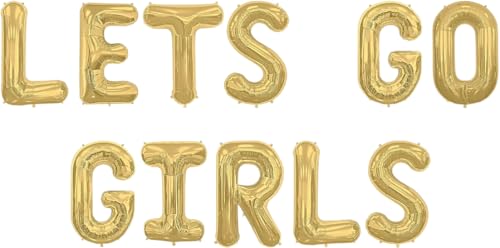 Gold Lets Go Girls Folienballon 1m Gold Lets Go Girls Folienballon 1m von Zebra Balloons