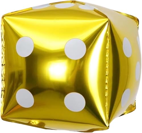 Goldfarbener kleiner Würfel-Folienballon, 18 cm, 2 Stück von Zebra Balloons