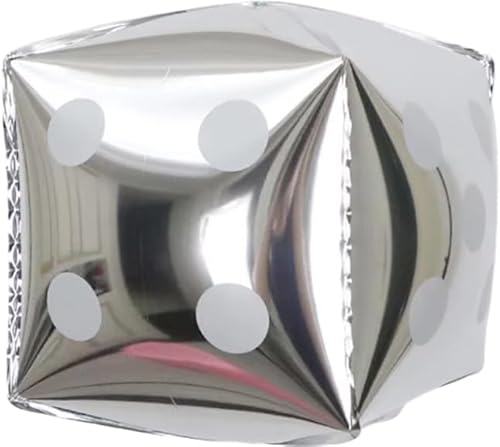 Silberner kleiner Würfel-Folienballon, 18 cm von Zebra Balloons