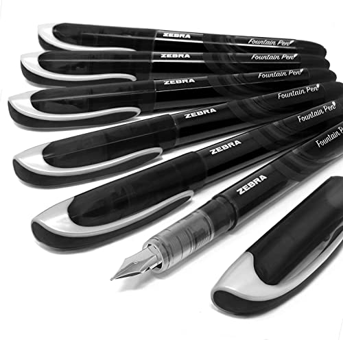 Zebra Einweg-Füllfederhalter „Fuente“, schwarze Tinte, 6 Stück von ‎Zebra Pen