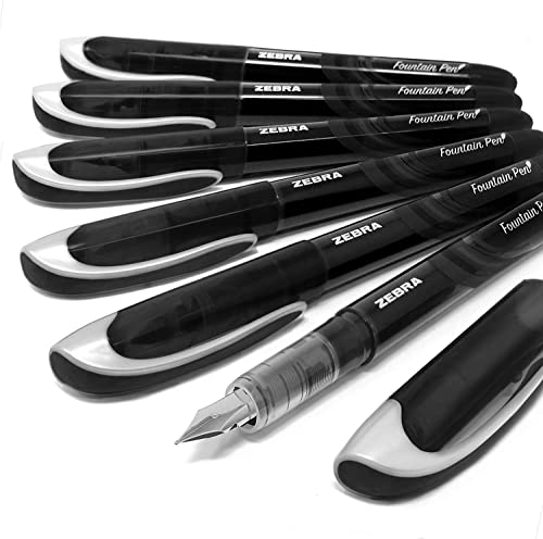 Zebra Einweg-Füllfederhalter „Fuente“, schwarze Tinte, 6 Stück Zebra Einweg-Füllfederhalter „Fuente“, schwarze Tinte, 6 Stück von Zebra Pen