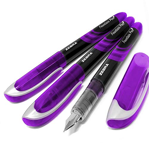 Zebra Fuente Einweg-Füllfederhalter, violette Tinte, 3 Stück Zebra Fuente Einweg-Füllfederhalter, violette Tinte, 3 Stück von GREENBOX
