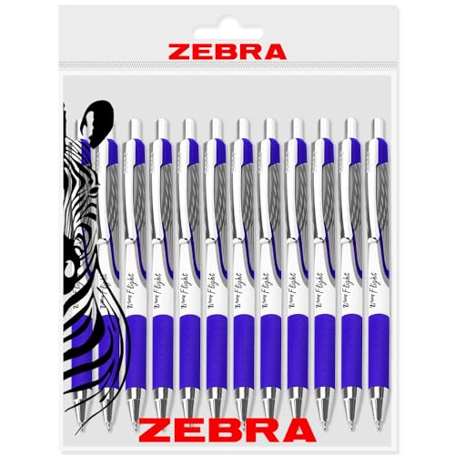 Zebra Pen Zebra Classic Z-Grip Flight Kugelschreiber, 1,2 mm, blaue Tinte, 12 Stück, in Zebra-Verpackung von Zebra Pen