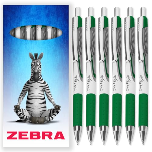 Zebra Classic Z-Grip Flight Kugelschreiber, 1,2 mm, grüne Tinte, 6 Stück, in Geschenkbox aus Karton Zebra Classic Z-Grip Flight Kugelschreiber, 1,2 mm, grüne Tinte, 6 Stück, in Geschenkbox aus Karton von Zebra Pen