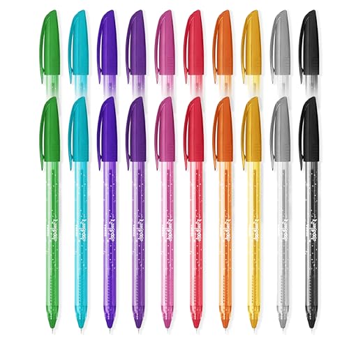 Zebra Doodler'z Stick Gliiter Kugelschreiber Stifte, 1,0 mm, Glitzerfarben, 10 Farben, 20 Stück von ZEBRA