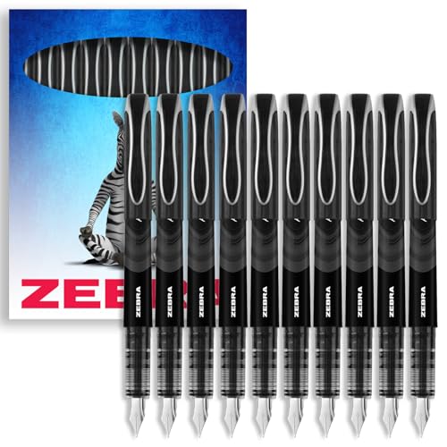 Zebra Fuente Einweg-Füllfederhalter, 1,0 mm feine Spitze, 0,6 mm Strichbreite, schwarze Tinte, 10 Stück, in Geschenkbox Zebra Fuente Einweg-Füllfederhalter, 1,0 mm feine Spitze, 0,6 mm Strichbreite, schwarze Tinte, 10 Stück, in Geschenkbox von Zebra Pen