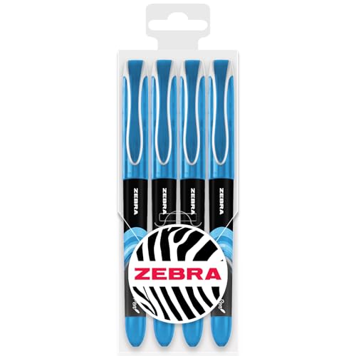 Zebra Fuente Einweg-Füllfederhalter, 1,0 mm feine Spitze, 0,6 mm Strichbreite, 4 Stück (Blaugrün) von Zebra Pen