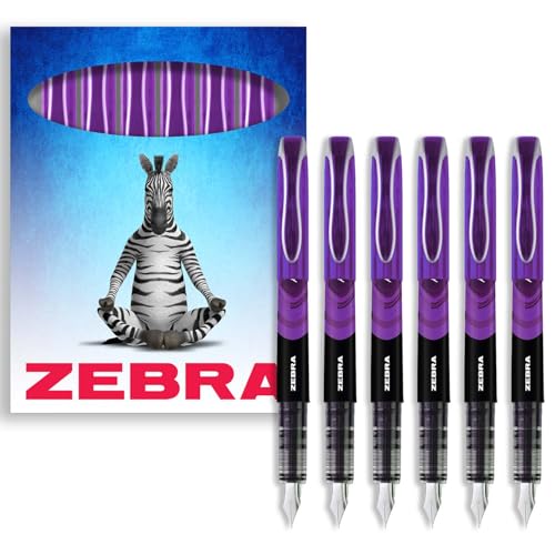 Zebra Fuente – Einweg-Füllfederhalter, lila Tinte, 6 Stück Zebra Fuente – Einweg-Füllfederhalter, lila Tinte, 6 Stück von Zebra Technologies