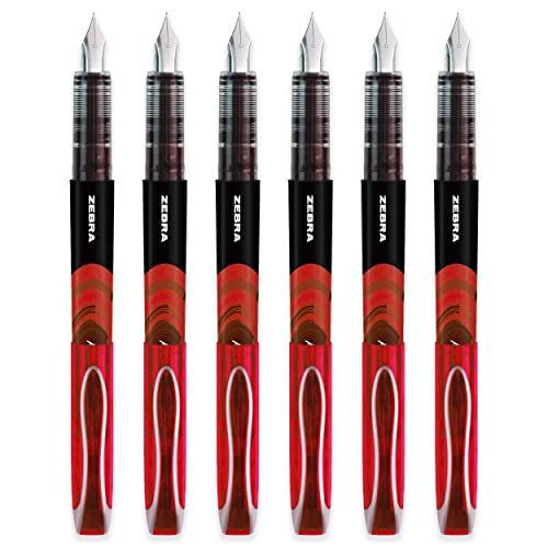 Zebra Fuente – Einweg-Füllfederhalter, rot Tinte, 6 Stück Zebra Fuente – Einweg-Füllfederhalter, rot Tinte, 6 Stück von Zebra Pen
