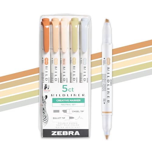Zebra Mildliner Neutral Vintage Set 5 Pack (78605) von Zebra Pen