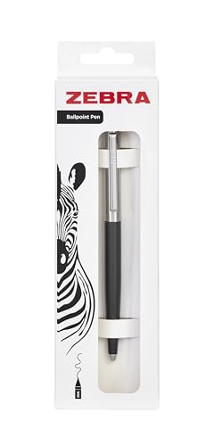 Zebra Pen 901 schwarzer Kugelschreiber, schlank und stilvoll, einziehbar und zuverlässig, hochwertiger schwarzer Schaft mit Präsentationsetui, feine Spitze, 1 Stück von Zebra Pen
