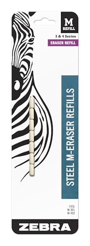 Zebra Pen Druckbleistift-Radiergummi, M-Mine, Weiß, 7er-Pack von Zebra Pen