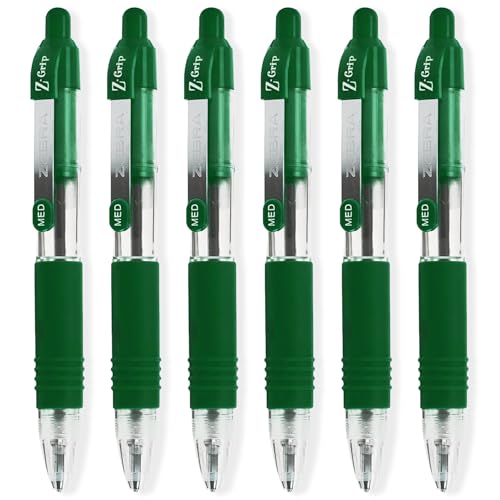 Zebra Pen Z-Grip Mini-Kugelschreiber, 11,4 cm Länge, grüne Tinte, 6 Stück von Zebra Pen