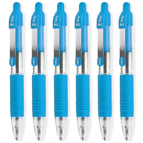 Zebra Pen Z-Grip Mini-Kugelschreiber, 11,4 cm Länge, hellblaue Tinte, 6 Stück von Zebra Pen