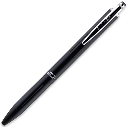 Zebra Sarasa Grand Gel-Kugelschreiber, mittlere 0,7 mm Spitze, schwarzer Schaft, silberfarbener Taschenclip, blaue Tinte (Einzelstift) von Zebra Pen
