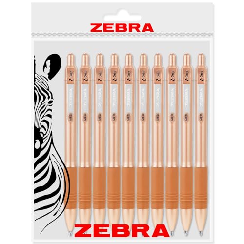 Zebra Z-Grip Kugelschreiber, einziehbar, 1,0 mm Spitze, rotgoldener Schaft, schwarze Tinte, 10 Stück in Zebra-Verpackung Zebra Z-Grip Kugelschreiber, einziehbar, 1,0 mm Spitze, rotgoldener Schaft, schwarze Tinte, 10 Stück in Zebra-Verpackung von Zebra Pen