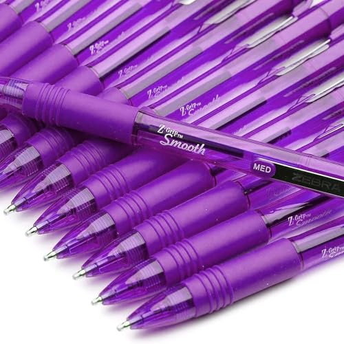 Zebra Z-Grip Smooth Druckkugelschreiber, Kugelschreiber Stifte, Violett, 20 Stück von Zebra Pen